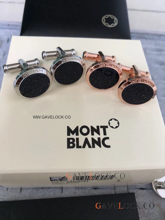 Round Montblanc Cufflinks in Stainless Steel or Rose Gold Round Montblanc Cufflinks in Stainless Steel or Rose Gold